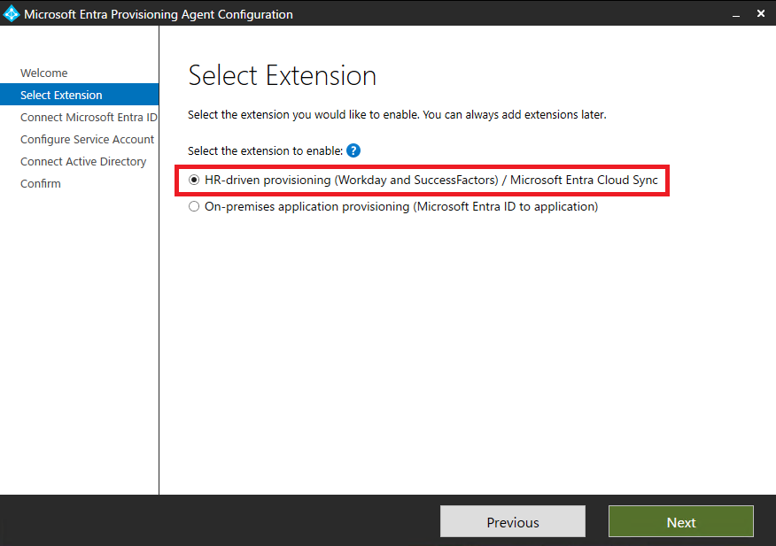 「HR-driven provisioning / Microsoft Entra Cloud Sync」をクリックします。